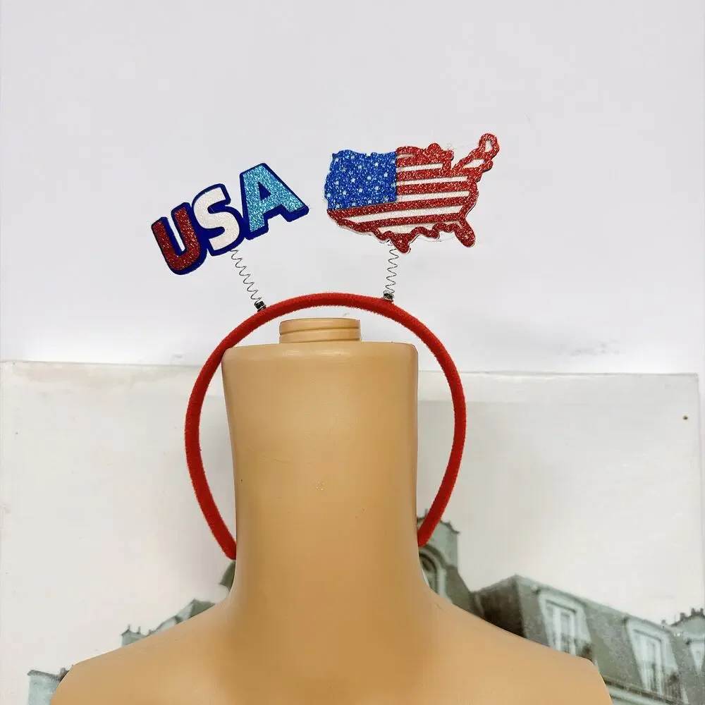 3Pcs 4th of July USA Flag Headbands for Adults & Kids